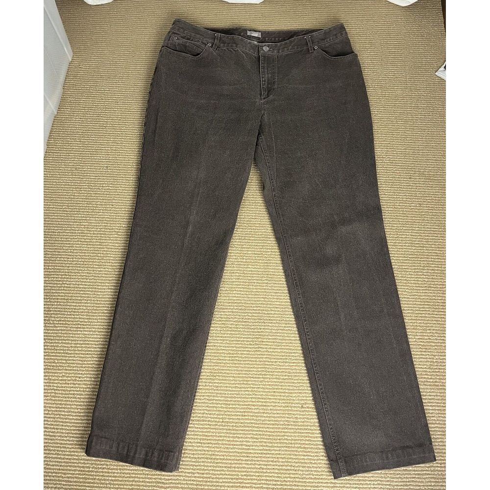 J. Jill Denim Slim Leg Straight Jeans Women's‎ 16 Brown Mid Rise